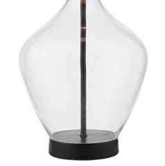 dar Lighting Drago Table Lamp Glass and Matt Black With Shade