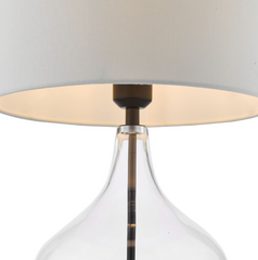 dar Lighting Drago Table Lamp Glass and Matt Black With Shade