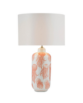 dar Lighting Cyanea Ceramic Table Lamp Pink and Satin Chrome base Only