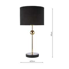 dar Lighting Jillian Table Lamp Marble and Polished Gold With Shade
