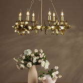 dar Lighting Nadria 6 Light Pendant Satin Gold