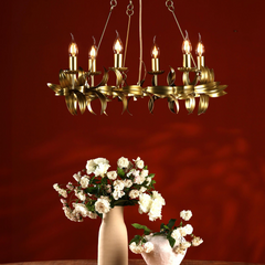 dar Lighting Nadria 6 Light Pendant Satin Gold