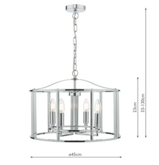 Myka 4 Light Pendant Polished Chrome