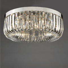 Sigourney 6 Light Flush Polished Nickel and Crystal