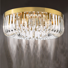 Sigourney 6 Light Flush Satin Gold and Crystal