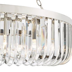 Sigourney 8 Light Pendant Polished Nickel and Crystal SIG0838