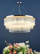 Alpheios 12 Light Chandelier Polished Chrome Glass