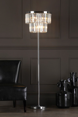 Angel 6 Light Floor Lamp Polished Chrome Crystal