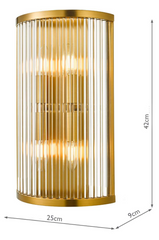 Eleanor 4 Light Wall Light Natural Brass Glass