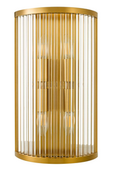 Eleanor 4 Light Wall Light Natural Brass Glass