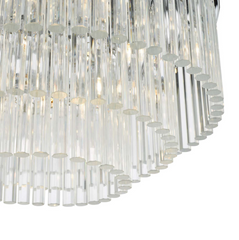 Logan 5 Light Flush Polished Chrome Clear Glass