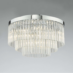 Logan 5 Light Flush Polished Chrome Clear Glass