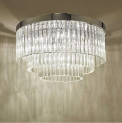 Logan 5 Light Flush Polished Chrome Clear Glass