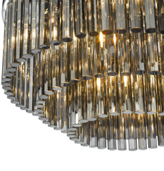 Logan 5 Light Flush Polished Chrome Smoked Glass