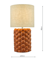 Jayden Table Lamp Orange Glaze With Shade dar Lighting