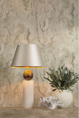 Ayla Table Lamp Jesmonite and Antique Brass Base Only