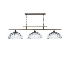 Mabel 3 Light Bar Pendant Antique Brass with Clear Glass