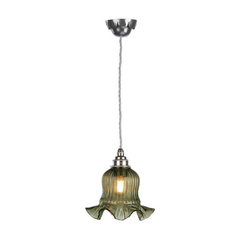 Mia Single Pendant Pewter with Moss Glass