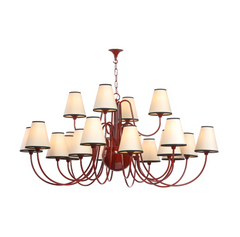 Trondheim 20 Light Chandelier Bespoke Gloss Paint with Short Shades