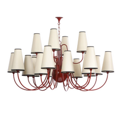 Trondheim 20 Light Chandelier Bespoke Gloss Paint with Tall Shades