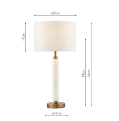 Ruperta Table Lamp Antique Bronze and Marble With Shade