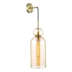 Tao Pendant Brushed Bronze and Amber Glass