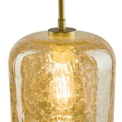 Tavia Pendant Satin Gold and Amber Glass