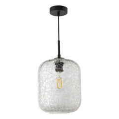 Tavia Pendant Matt Black and Glass