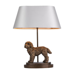 The Cockapoo table lamp by David Hunt Lighting shown with silver grey Lexington shade