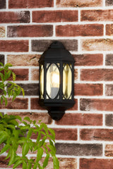 Tenby Outdoor Wall Light Black Glass IP43