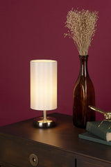 Tico Touch Table Lamp Satin Chrome With Shade