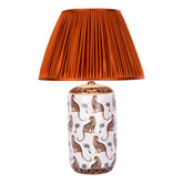 Tigris Ceramic Table Lamp White Leopard Motif with Shade