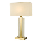 Tokori Table Lamp Alabaster and Brushed Gold With Shade