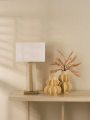 Tokori Table Lamp Alabaster and Brushed Gold With Shade