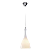 Tone Pendant White Glass and Polished Chrome