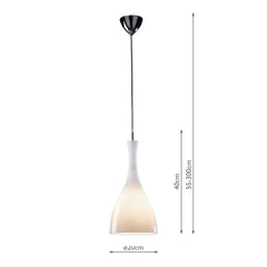 Tone Pendant White Glass and Polished Chrome