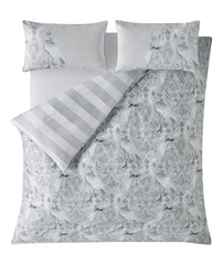 Laura Ashley Tregaron Silver Duvet Cover and Pillowcase Set