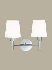 Franklite, Turin 2 light bracket. Chrome. Cream Shade