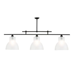 Upton 3 light Bar Pendant Black with Opal glass