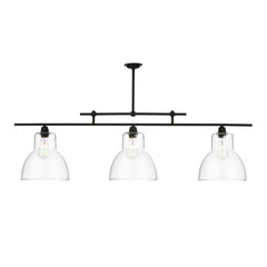 Upton 3 light Bar Pendant Black with Clear glass