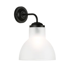 Upton Single Wall Light Black and Opal Glass