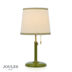 Joules Upton Table Lamp Matt Green and Antique Brass With Shade