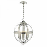 Vanessa Polished Nickel and Glass 3lt Lantern VAN0338
