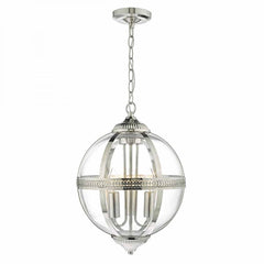 Vanessa Polished Nickel and Glass 3lt Lantern VAN0338
