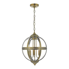 Vanessa Antique Brass and Glass 3lt Lantern Dar Lighting VAN0375