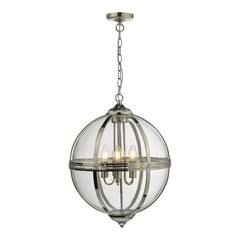 Vanessa Polished Nickel and Glass 5 lt Lantern Dar Lighting VAN0538