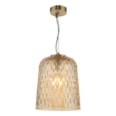 Varius Pendant Natural Brass and Amber Glass