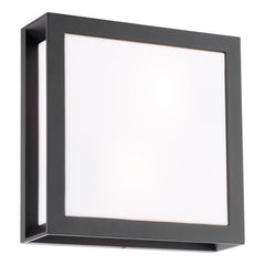 Vayu 2 Light Outdoor Wall Light Matt Black and Opal IP44