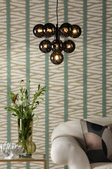 Vine 10 Light Pendant Satin Black With Black Confetti Glass