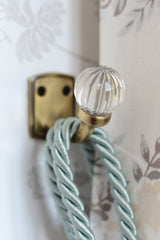 Laura Ashley Vivien Glass Single Hook Pair Antique Brass